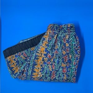 Kids vintage board shorts skateboarder 90s print size 8/10
